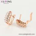 97123 xuping moda de lujo color oro rosa circonitas sintéticas pavimentadas señoras pendientes de aro